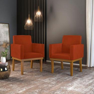 Imagem de Kit 2 Poltronas Rosa Reforçada Penteadeira Quarto terracota