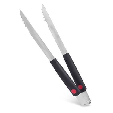 Imagem de As melhores pinças de grelha de aço inoxidável da Internet – Pegador de carne serrilhado – Alça longa – Conforto – Utensil de cozinha elétrico de carvão fumante