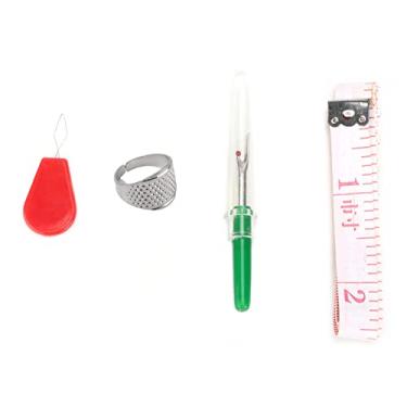 Imagem de Kits de rippers de costura, 4 unidades, ferramentas de costura de plástico com régua macia de dedal para abertura, remoção de costuras e bainhas, perfeito para artesanato e