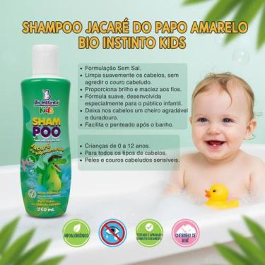Imagem de SHAMPOO HIPOALERGÊNICO JACARE DO PAPO AMARELO BIO INSTINTO KIDS 250 ML