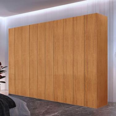 Imagem de Roupeiro Casal Everest Em Mdf 10 Portas E 10 Cabideiros Naturalle Sem Gavetas