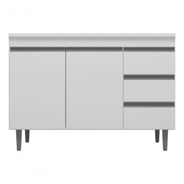 Imagem de Gabinete Balcão Multiuso Pia Andreia S/tampo 100cm Ajl Mvs Cor Branco