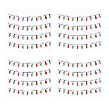 Imagem de Baoblaze Adesivos decorativos de luzes de Natal em PVC para decoração de festas, cozinha, quarto infantil, parede, álbuns de recortes e portas, 4 Pedaços