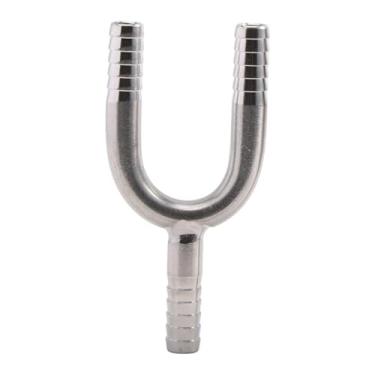Imagem de Generic Conector de mangueira de 3 vias com emenda em Y, para tubos de gás e líquidos de máquinas de cerveja, em aço inoxidável, 7mm