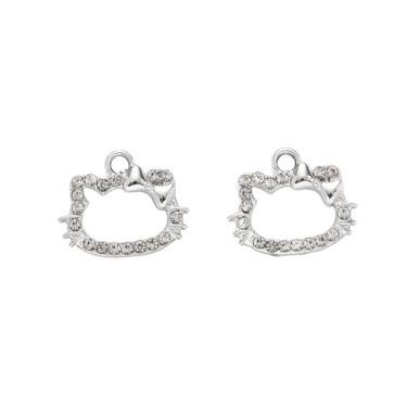Imagem de ARTISAMILY 20 peças de pingentes de gato de strass sagrado fofo animal liga metal pingente berloques pulseira de gato de cristal pingentes chaveiro pingentes para fazer joias, artesanato faça você