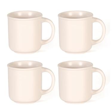 Imagem de GZG Conjunto de 4 canecas de café de 510 g, conjunto moderno de xícaras de café de cerâmica com alça, canecas de café grandes para chá, latte, leite, cacau, esmalte fosco rústico, seguro para