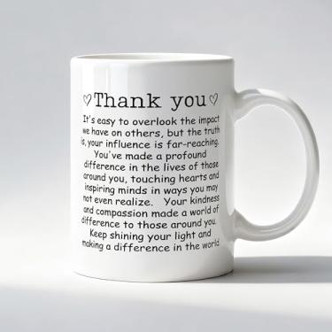 Imagem de LADOCK Caneca de agradecimento, presentes de agradecimento para mulheres e homens, caneca de café de cerâmica, presentes de agradecimento para amigo, colega de trabalho, professor, enfermeira, mentor