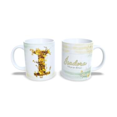 Imagem de Caneca Personalizada com Flores Amarelas, Cerâmica Branca, 325ml, Design Alice Beleza que Floresce (i)