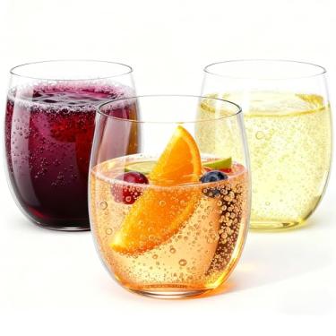 Imagem de Taças de champanhe sem haste de 340 g, pacote com 24 copos de plástico transparente para casamentos, festas, ocasiões especiais