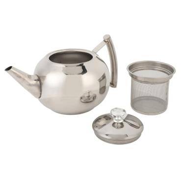 Imagem de Bule de chá de aço inoxidável à prova de vazamentos, alça lateral ergonômica, chaleira com infusor removível para cozinha de escritório doméstico, material premium, design durável (1,0L/1000ml)