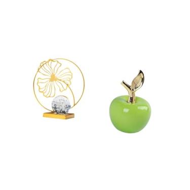 Imagem de Fenteer Estatueta de Cerâmica de Ferro com Folha, Ornamento Decorativo Colecionável, Escultura para Estante, Escritório, Lareira, Mesa, Quarto, Café, Sala de