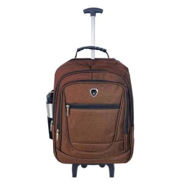 Imagem de Mochila Com Rodinhas Escolar Faculdade Trabalho Viagens marrom - pietr