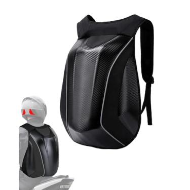 Imagem de JFG RACING Mochila de motocicleta, 30 L, capa dura, padrão de fibra de carbono, impermeável, para homens, bolsa de equitação para viagem, armazenamento diário, acessórios de motocicletas
