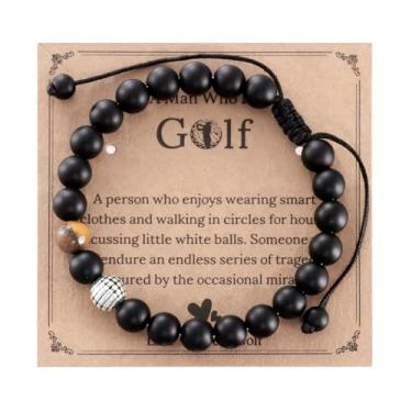 Imagem de HUTIMY Presente para golfista, homem, amigo, namorado, pai, irmão, joia de aniversário, pulseira de golfe