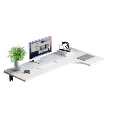 Imagem de Mesa de parede dobrável, mesa de computador pequena em forma de L, mesa de estilo simples moderno para escritório doméstico mesa de canto mesa de canto mesa de computador (80 x 60 x 35 cm/31,4 x 23,6