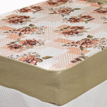 Imagem de Protetor De Colchão King Impermeável 1 Peça Patchwork Salmão - Lux Enx