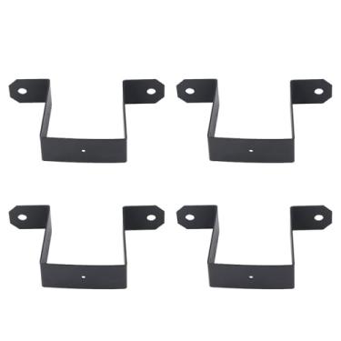 Imagem de LiebeWH Suportes de Cerca de Deck para Serviço Pesado de 4 Unidades, Laços de Suporte de Aço Carbono para Postes de Madeira, Design Robusto Em Forma de U para Estruturas de Cercas e Projetos de