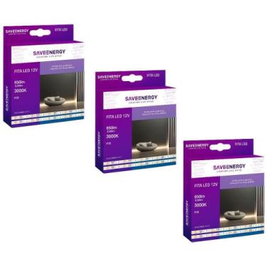 Imagem de 3 Fita LED 12V 6,5W/m 3000K 5m 60LEDs/m IP20 Save Energy