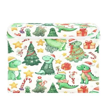 Imagem de SEHANY Cestas de armazenamento engraçadas de dinossauro com tampas, organizador de caixa de armazenamento dobrável, caixas de armazenamento de armário de tecido para roupas cobertor de escritório