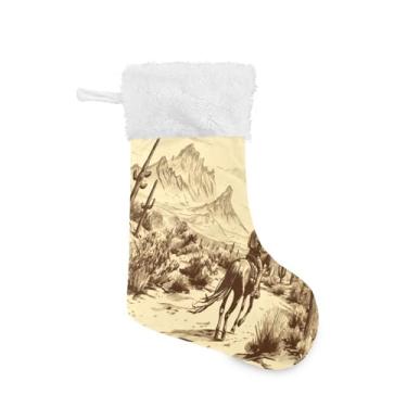 Imagem de Blueangle 1 pacote de meias de Natal para meninos de vaca ocidental de 17,7 polegadas para decorações de festas de fim de ano, porta-presentes e meias (122)