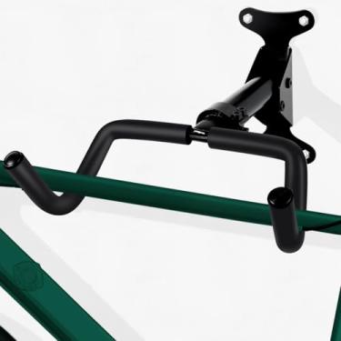 Imagem de MISPACIO Suporte de parede preto para bicicleta, ajustável, com economia de espaço, suporte horizontal para bicicletas de montanha, estrada, casa, armazenamento de garagem, gancho de suporte de