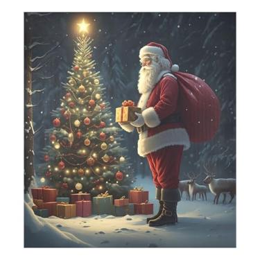 Imagem de SEHANY Capa magnética para lava-louças de Papai Noel, adesivos magnéticos para decoração de Natal antiarranhões para painel de geladeira e lava-louças, decoração de Natal de cozinha doméstica 58 x 66