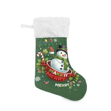 Imagem de GakkiGii Meia grande de Natal de boneco de neve de Natal, decoração de Natal suspensa para parede de árvore de lareira, 45 x 31 cm