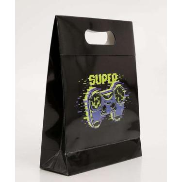 Imagem de Embalagem Presente Sacola Estampa Game Marisa-68073, UN, Preto