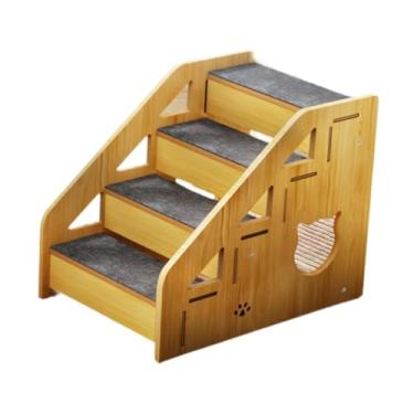 Imagem de Ｂｅｓｇａ Escadas de madeira para animais de estimação, escadas para gatos de estimação, rampa para cães para gatos mais velhos, escadas antiderrapantes para