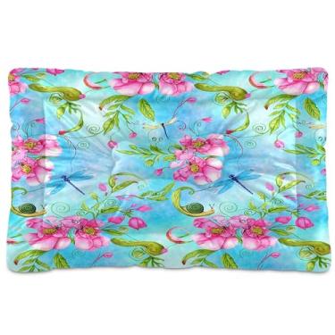 Imagem de SEHANY Cama de flores coloridas para cães e gatos com fundo antiderrapante, cama de canil, colchão macio para animais de estimação, lavável para cães pequenos, médios e grandes, gatos, 61 x 45 cm