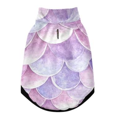 Imagem de SEHANY Casaco de cachorro com escama de peixe arco-íris para cães pequenos, superquente à prova de vento, jaqueta de inverno macia e aconchegante para clima de neve fria com coleira para animais de