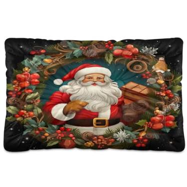 Imagem de SEHANY Cama de Natal para cães e gatos com fundo antiderrapante, cama de canil, colchão macio para animais de estimação, lavável, para cães pequenos, médios e grandes, gatos, 91 x 61 cm