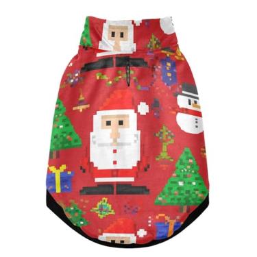 Imagem de SEHANY Casaco de Natal para cães pequenos, super quente, à prova de vento, jaqueta de inverno, macia, aconchegante para animais de estimação, moletom para clima frio na neve com trela, casaco para