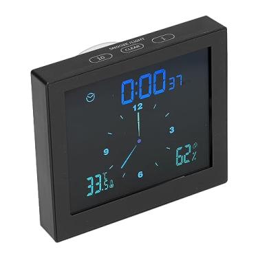 Imagem de Phefop Relógio de Chuveiro Digital à Prova d'água de 5 Polegadas Com Display de Umidade e Temperatura, Alarme Temporizador para Banheiro ou Uso Externo (#12)