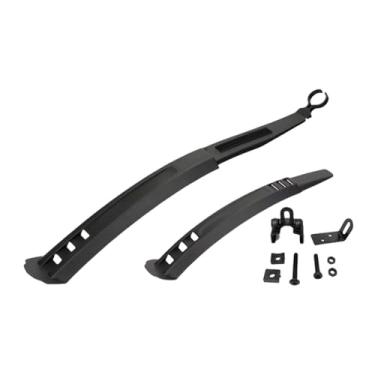 Imagem de Conjunto de para-lamas para bicicleta MTB de 26 a 29 polegadas, estável, dianteiro, ajustável, traseiro, aileron, alargado, acessórios para bicicleta XC(Black F)