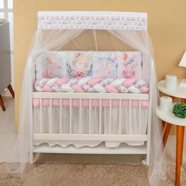 Imagem de Kit 12 Peças Protetor e Saia de Berço Ursinha Bailarina Enxoval para Bebê