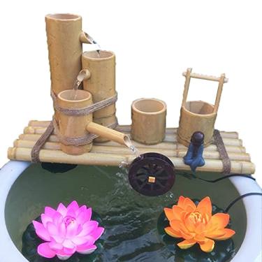 Imagem de uhyOHF Recursos de água de jardim para o jardim pássaro bomba de água de banho fontes de bambu e jardins de água adicionam brilho ao seu jardim zen ou quintal, 7 (1 (35 cm/13,7 pol.)