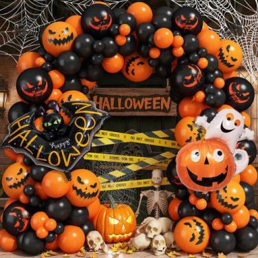 Imagem de Kit de arco de guirlanda de balão de Halloween Haolongfa com 122 unida