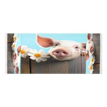 Imagem de Wassud Pig on The Board Capas de lavadora e secadora, protetor de lavadora com sacos de armazenamento, capa de geladeira à prova de poeira com bolsos para lavanderia doméstica, cozinha, 120 x 55 cm