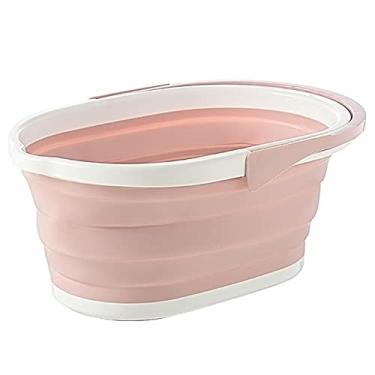 Imagem de Balde Colapsível com Alça Container de Água Plegável Portátil para Economizar Espaço Mop Pia Lavar Pratos Camping Trilhas Casa Viagens Pesca Piqueniques Jardim Cuidado o Carro