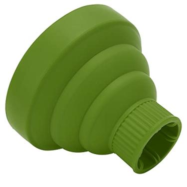 Imagem de Luqeeg Difusor de Secador de Cabelo Dobrável Universal Portátil para Cabelos Cacheados Grossos Difusor de Secador de para Cachos de Longa Duração Adequado para Material de Silicone de Viagem (Verde)