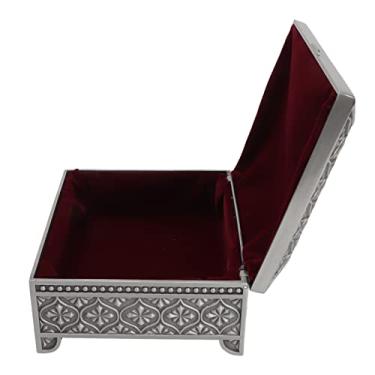 Imagem de Zerodis Caixa de Joias Em Relevo Rosa Vintage, Caixas de Joias, Berloque de Liga, de Armazenamento de de Camada única para Exibir Colares, Pulseiras, Presente para Mulheres, Meninas, Rosa Vintage