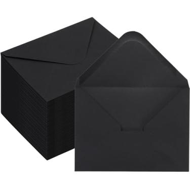 Imagem de Pacote com 100 envelopes 10 x 15 cm, envelopes A4 com aba de contorno para convites de noivado, convites de casamento, anúncios, chá de bebê, perfeito para cartão RSVP de 120 g/m², 4,6 x 16,3