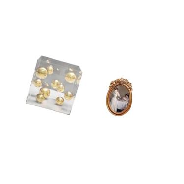 Imagem de Fenteer Bola Decorativa de Acrílico Transparente E Porta-retratos de Resina Ornamentado para Decoração de Mesa, Ideal para Casa, Escritório, Pratelei
