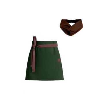 Imagem de Avental de Cintura Verde e Faixa Cabelo Marrom Bistro Cafe - CASACHA