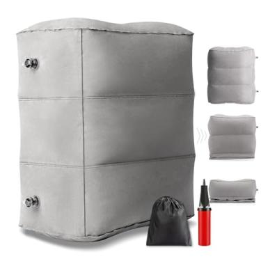 Imagem de Apoio para Pés, Travesseiro InfláVel para Descanso de Pé de Viagem, Travesseiro InfláVel, Apoio de Pé com um Bomba, Travesseiro AjustáVel de 3 Camadas de Altura para Descanso de Pernas