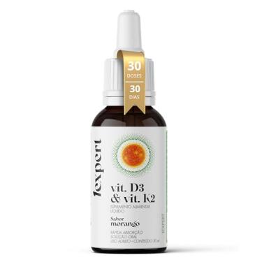 Imagem de 1EXPERT® Suplemento Alimentar Líquido 30 ml Sabor Morango — Vitamina D3 + Vitamina K2 | Fórmula Líquida Prática, Uso Adulto (19+), Qualidade Premium 1EXPERT®