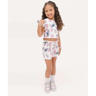 Imagem de Short Infantil Clochard Stitch Disney Tam 4 a 10-16035, 6, Off white