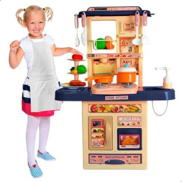 Imagem de Cozinha Fogão Infantil De Brinquedo Completa Sai Água Comida Forno Bri