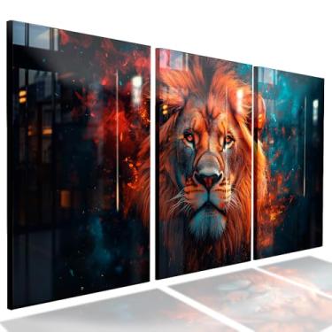 Imagem de Kit 3 Quadro Decorativo Sala Quarto Lobo Águia Xadrez Escritório (3)